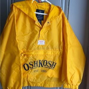 Kids OshKosh Vintage Yellow Hooded Windbreaker Jacket Size 6